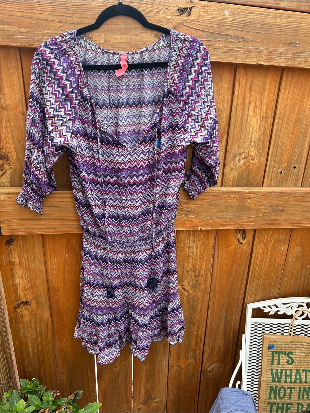 Eight Sixty Purple Chevron Mini Dress
